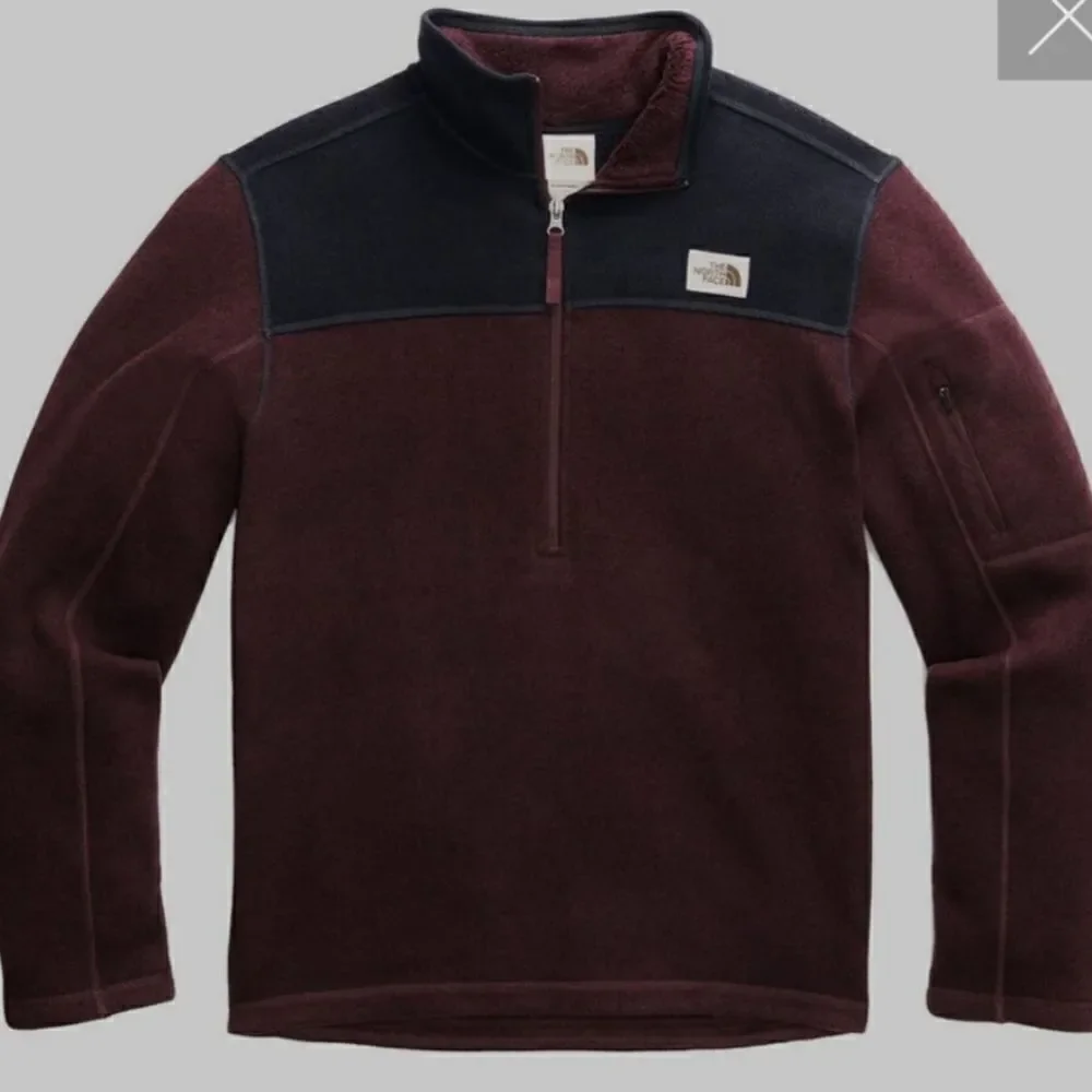 THE NORTH FACE Men's LARGE GORDON LYONS QUARTER ZIP PULLOVER ROOT BROWN (Burgund